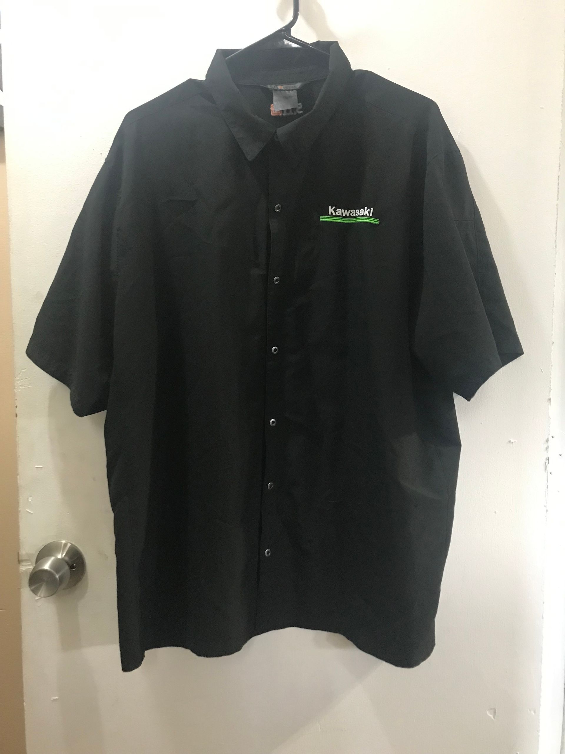 Kawasaki Black Snap Up Short Sleeve Top Men XL 5-11 Tactical