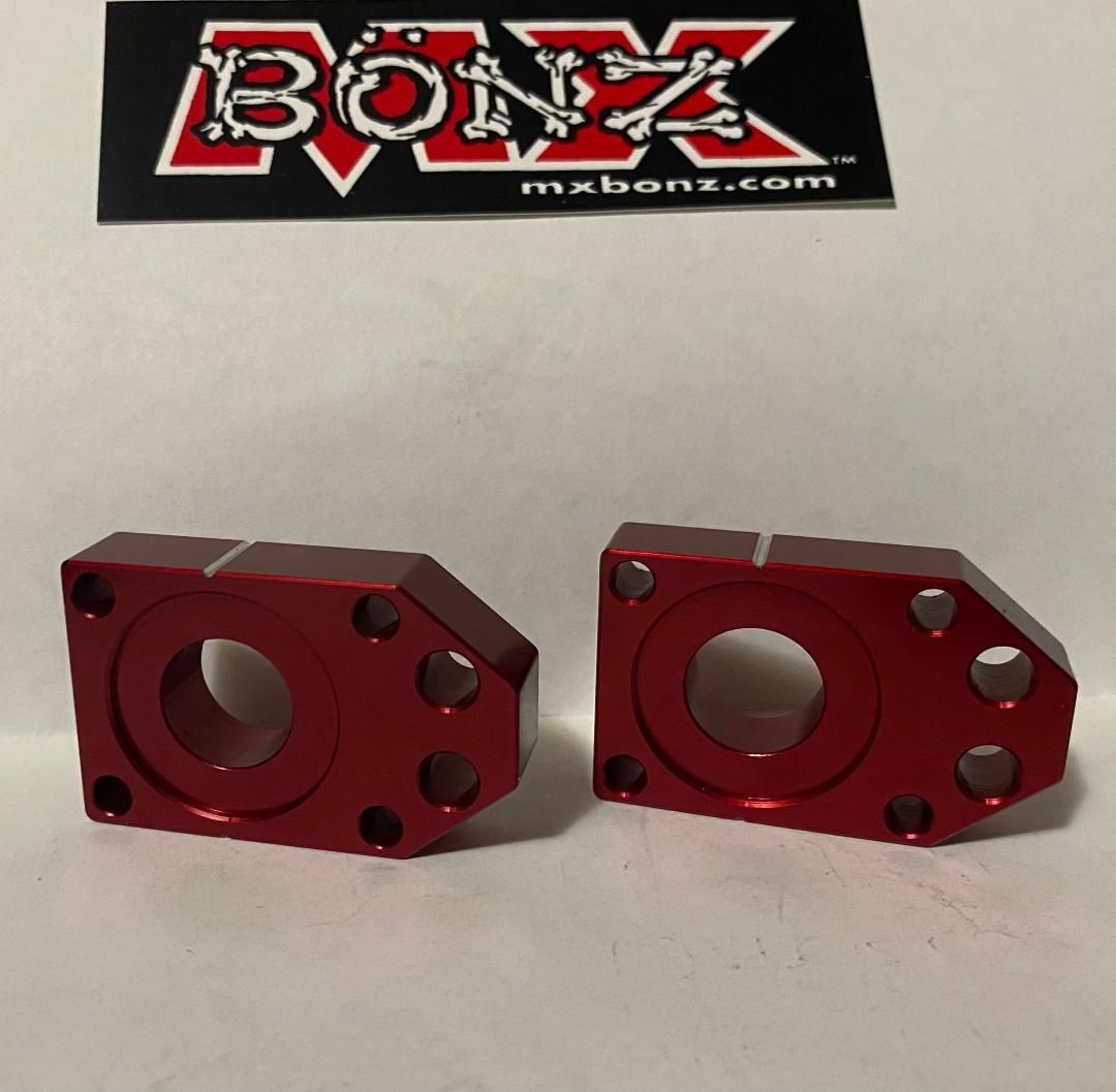 KAWASAKI KX85 KX112 REAR WHEEL AXLE BLOCKS 1998-2025 KX80 KX100 CHAIN ADJUSTERS