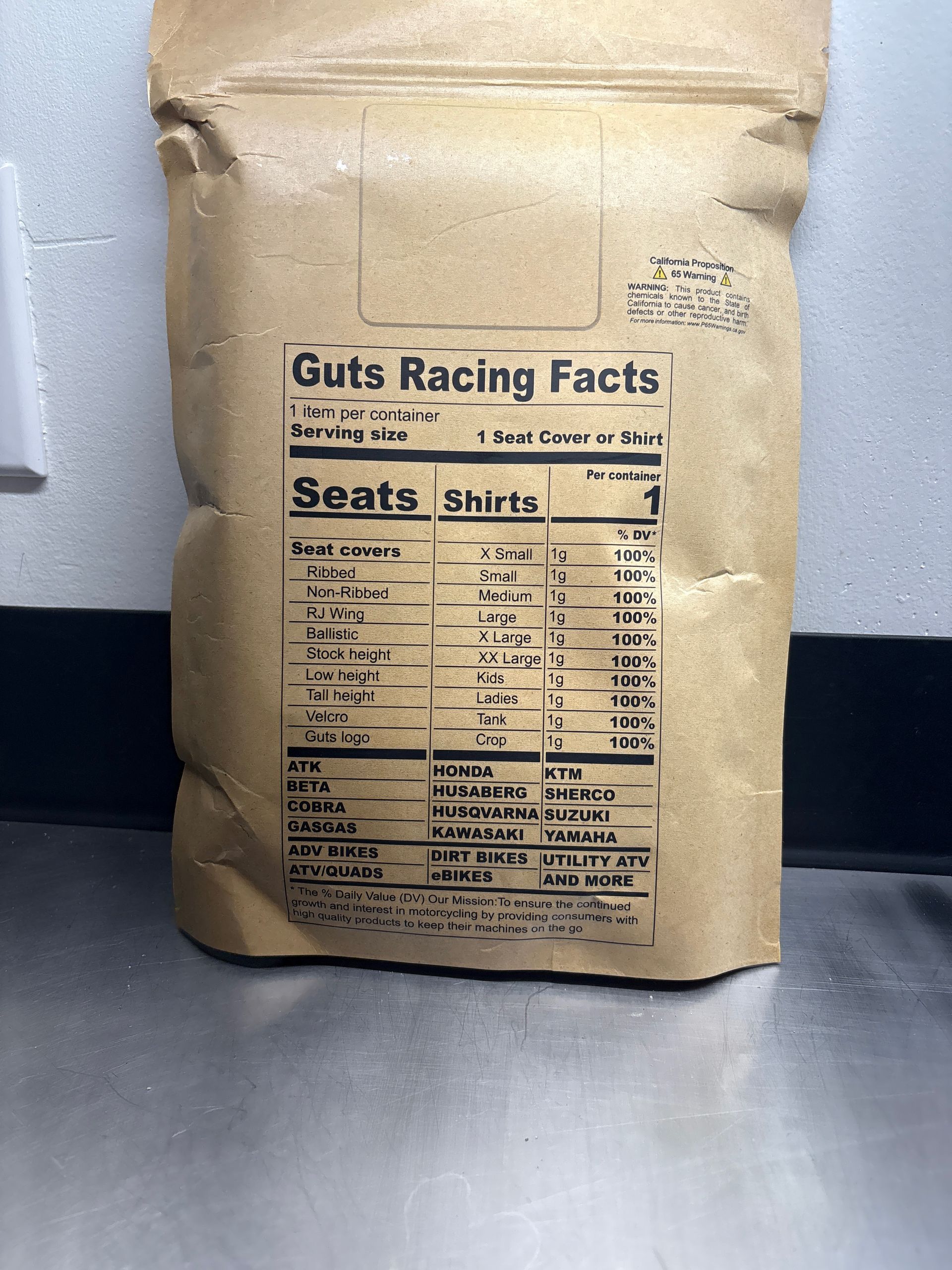 Brand New Guts Seat Cover