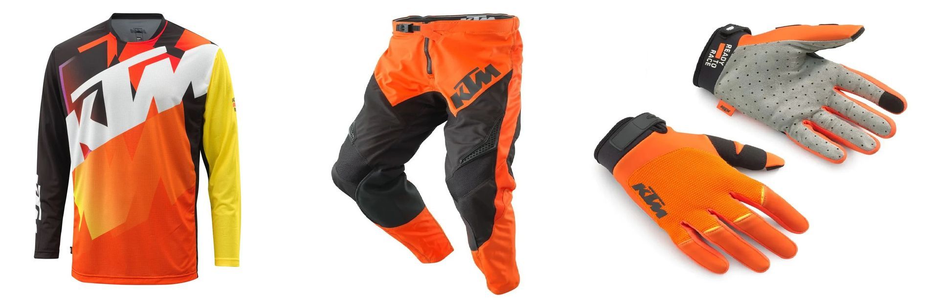 KTM MX GEAR (Race Ready) Motocross gloves, pants, jersey 