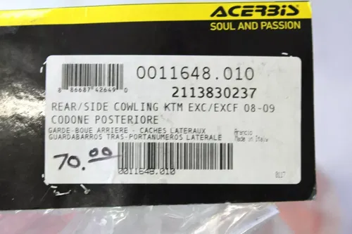 Acerbis Rear Fender/Side Cowling Orange KTM 450 EXC-R 08-10 530 Rear 2113830237