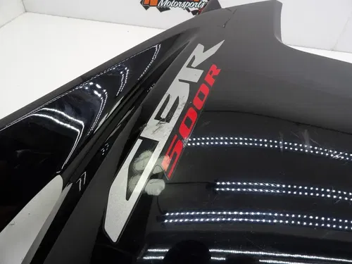 2013 Honda CBR500R Left Side Middle Fairing Panel Black Cracked 64430-MGZ-J000