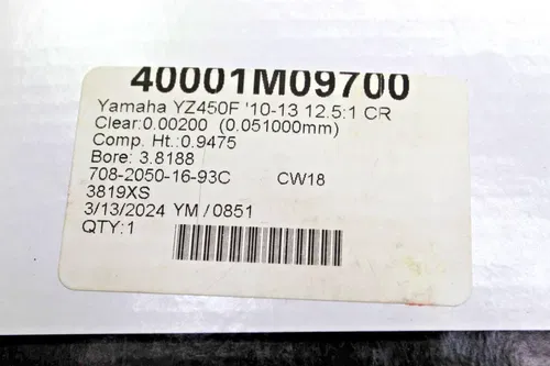 2010-2013 Yamaha YZ450F Engine Rebuild Kit Wiseco Hot Rods