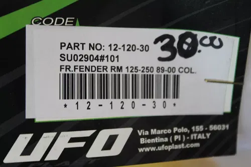 Suzuki UFO Plastics NOS 1989-2000 RM 125-250 Front Fender Yellow