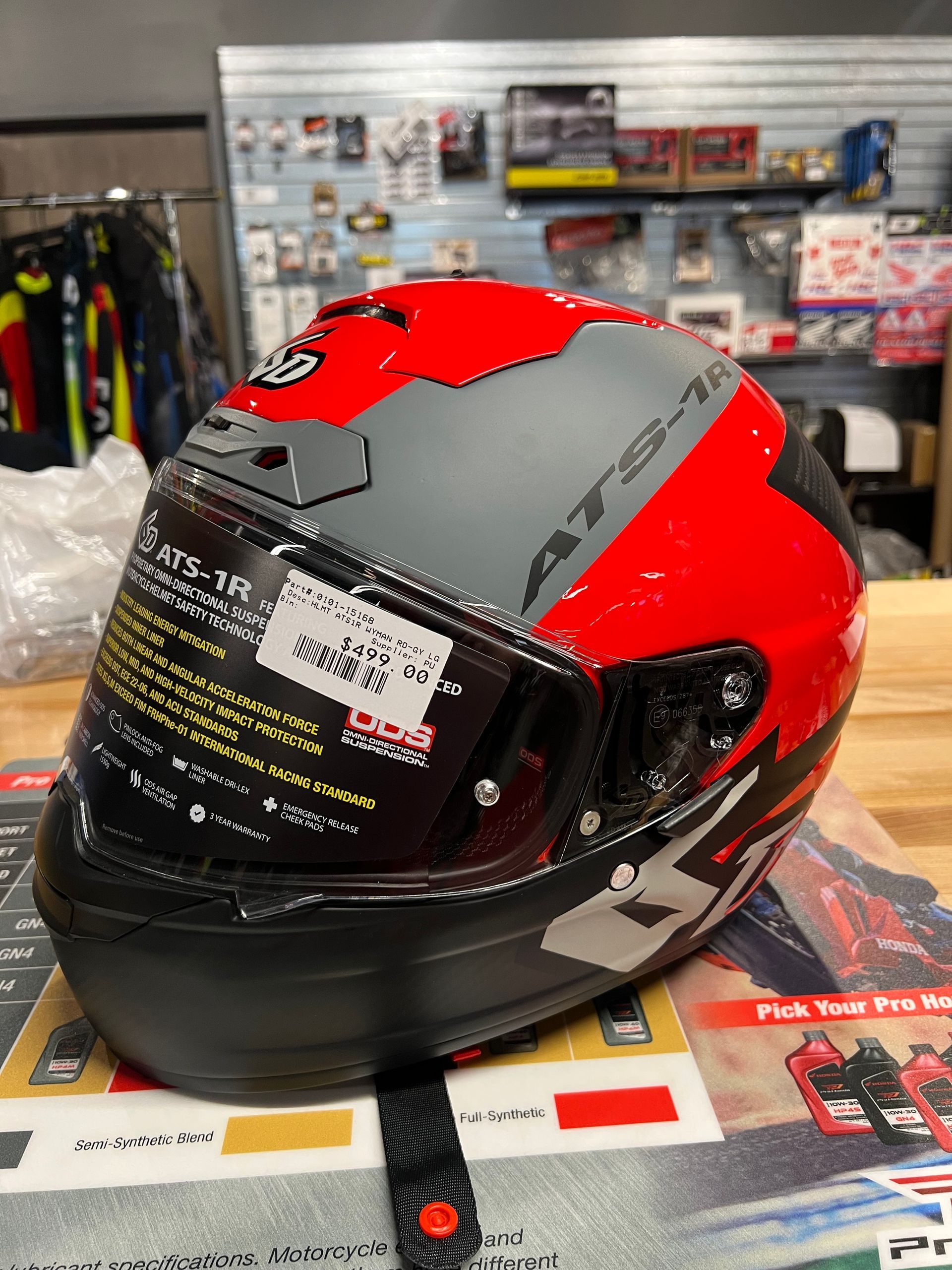 6D Helmets ATS-1R - Wyman Red/Gray