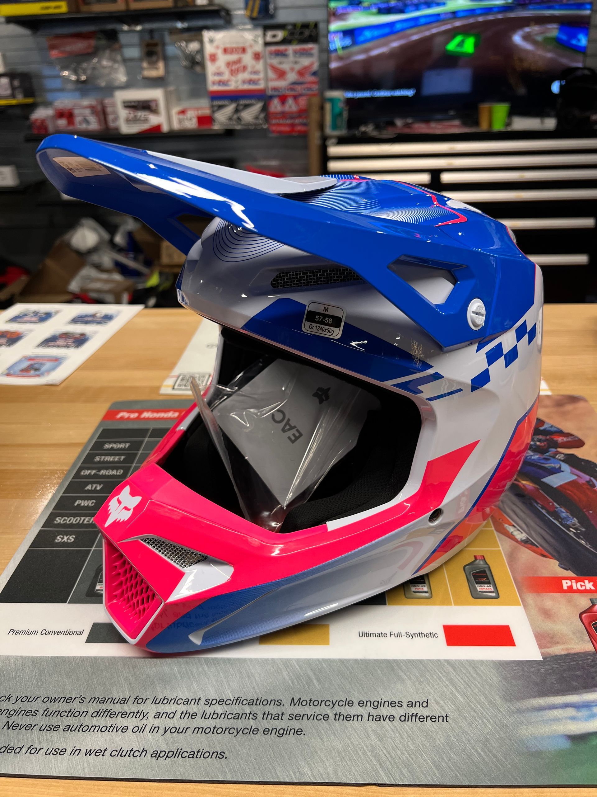 Fox Racing V1 Collect Helmet - Blue/Pink