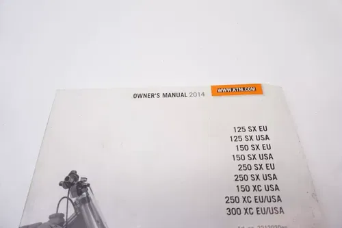 2014 KTM 125 150 250 300 SX XC Owners Manual Book 3213030EN M36