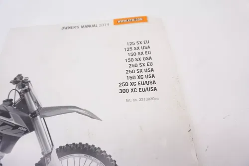 2014 KTM 125 150 250 300 SX XC Owners Manual Book 3213030EN M36