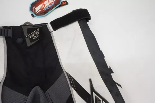 Fly Racing F-16 Motocross Shorts Size 24 Black White Gray MX ATV Off-Road Pants