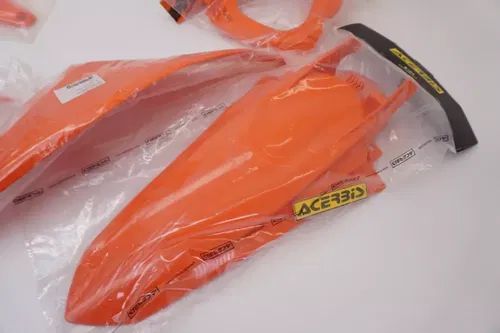KTM 125-500 Plastic Kit Fenders Shrouds Side Panels Airbox Fork Guards Orange KA