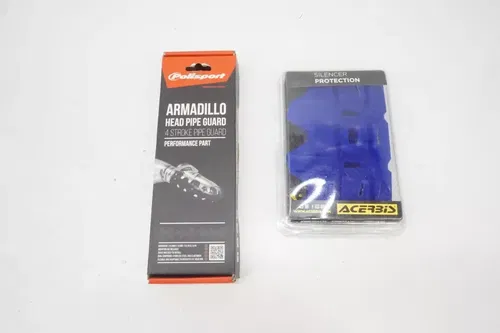 Acerbis Armadillo Head Pipe Guard & Silencer Protection Kit Blue 4-Stroke M11