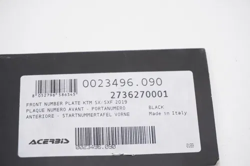 KTM 125-450 Acerbis Front Number Plate Black Plastic 2736270001 SX SXF XCF T2