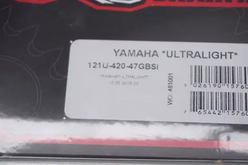 YZ65 Renthal Ultralight Rear Sprocket 47T 121U-420-47GBSI Silver Yamaha A6