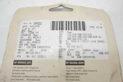DP Brakes DP622 Standard Sintered Metal Brake Pads Pad Set KTM Husqvarna M12