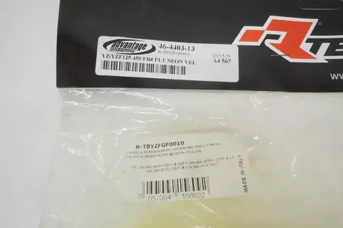 YZ125 YZ25 R-Tech Front Number Plate Flo Yellow Yamaha YZ250F YZ450F 15-2017 T1