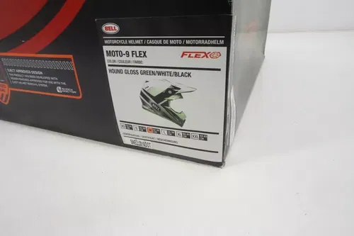 Bell Moto 9 Flex Motocross Helmet Hound Gloss Green White Black Medium AE