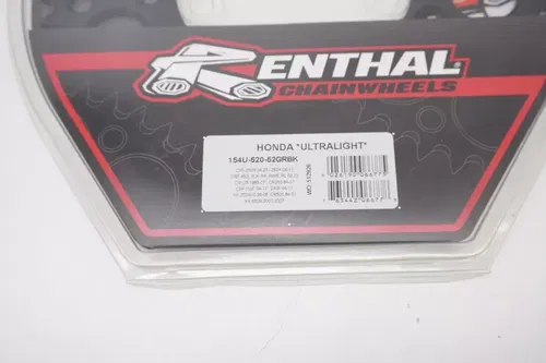 CRF250R CRF450R Renthal Rear Sprocket 52T 154U-520-52GRBK Black Honda CRF M45