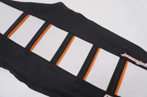 KTM 85 SX MotoSeat Seat Cover Ribbed Black/White/Orange 2018-2024 M48