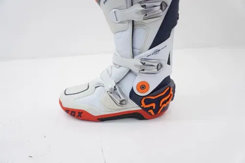 Fox Racing Instinct Motocross MX Boots Mens Size 8 White/Orange/Navy