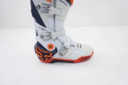 Fox Racing Instinct Motocross MX Boots Mens Size 8 White/Orange/Navy