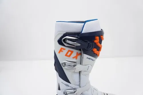 Fox Racing Instinct Motocross MX Boots Mens Size 8 White/Orange/Navy