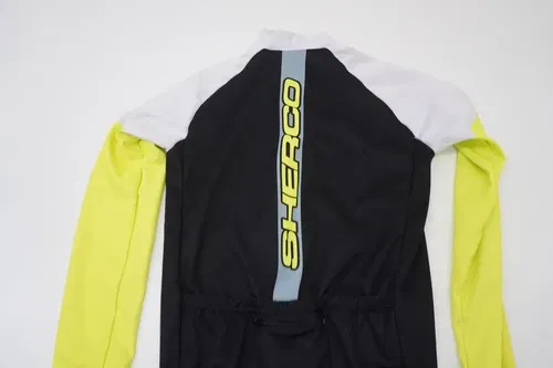 Sherco Cycling Zip Jacket Mens Size Large Black White Flo Yellow  K8
