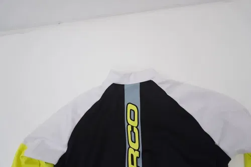 Sherco Cycling Zip Jacket Mens Size Large Black White Flo Yellow  K8
