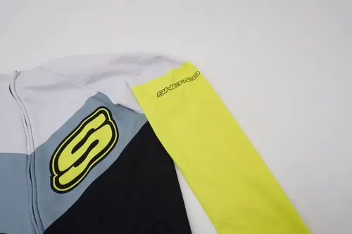 Sherco Cycling Zip Jacket Mens Size Large Black White Flo Yellow  K8