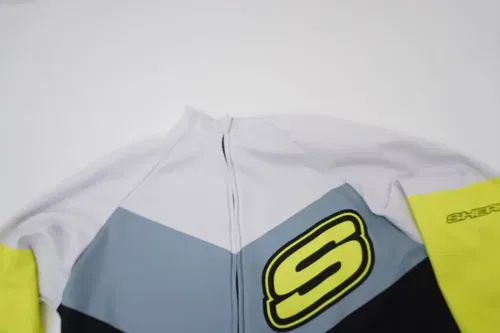 Sherco Cycling Zip Jacket Mens Size Large Black White Flo Yellow  K8