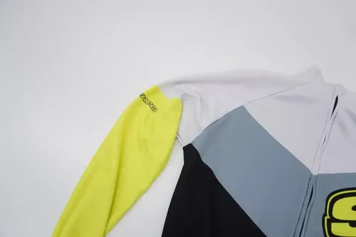 Sherco Cycling Zip Jacket Mens Size Large Black White Flo Yellow  K8