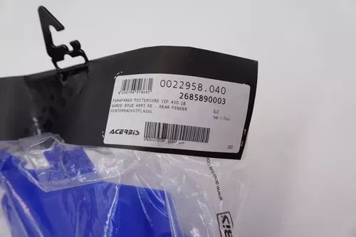 YZ450F Acerbis Plastics Shrouds Filter Cover Rear & Front Fender Yamaha 18-22