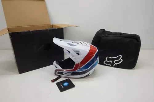 Fox Racing V3 Durven Motocross Helmet Red White Blue Size Small ATV Off-Road AE