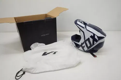 Fox Racing V1 Prix Motocross Helmet Navy Blue White Size Youth Small AE