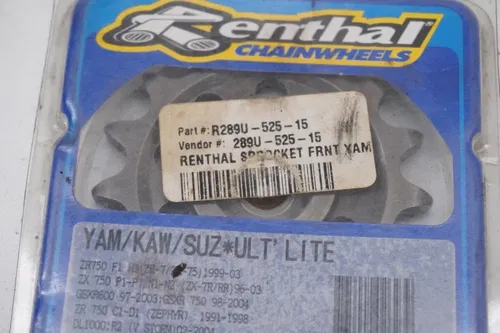Renthal Ultralight Front Sprocket 15T 289U-525-15P Suzuki Kawasaki Yamaha M17