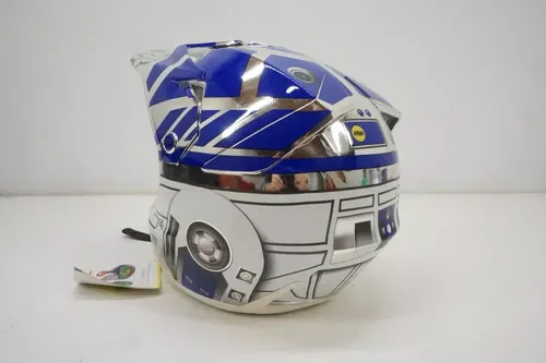 Fox Racing V3 R2-D2 LE Motocross Helmet Star Wars Large Chrome Blue White AE
