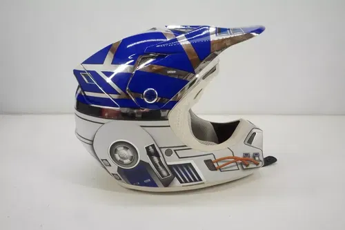Fox Racing V3 R2-D2 LE Motocross Helmet Star Wars Large Chrome Blue White AE