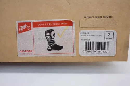 Leatt 3.5 Junior Boots Black/White Size 2 Motocross MX ATV Off-Road AE
