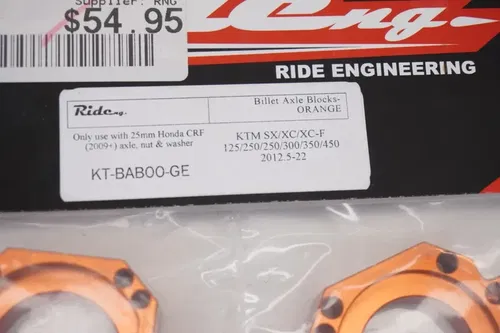 KTM Ride Engineering Honda Style 25mm Rear Axle Blocks Orange Husqvarna 16-22 A2