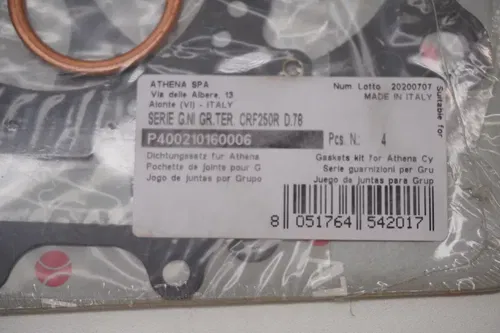 CRF250R Athena Engine Top End Gasket Kit P400210160006 Honda CRF 250R 04-09 H1