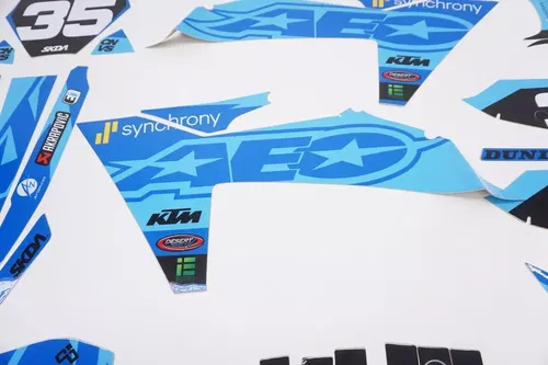 2024 KTM AEO Complete Graphic Kit SKDA Blue Decals Stickers 125-450 2023-2025 AE