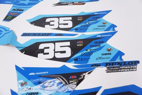 2024 KTM AEO Complete Graphic Kit SKDA Blue Decals Stickers 125-450 2023-2025 AE