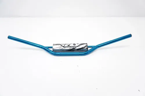 Fly Racing Aluma-Steel Handlebars 7/8 Handlebar CR High Bend Bar Pad Bars Blue