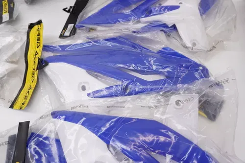 WR450F Acerbis Plastics Shrouds Side Panels Rear Fender Blue White Yamaha 12-15
