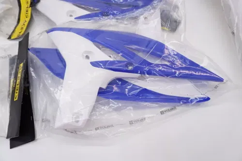 WR450F Acerbis Plastics Shrouds Side Panels Rear Fender Blue White Yamaha 12-15