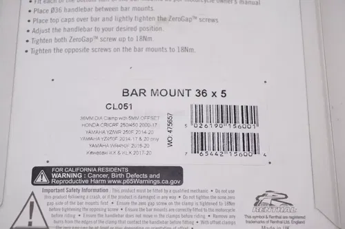 Renthal Fatbar 36 Bar Mounts 5º Offset CL051 36mm A5