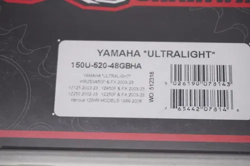 Yamaha YZ Renthal Ultralight Rear Sprocket 48T Hard Anodized 150U-520-48GBHA A6