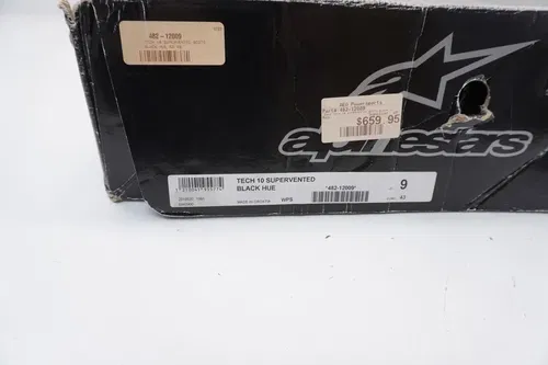 Alpinestars Tech 10 Supervented MX Motocross Boots Black Hue Mens US Size 9