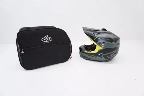 6D ATR-2 Motocross Helmet Black/Grey/Flo Yellow Mens Size Small Black Bag