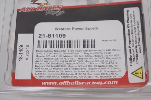 Polaris All Balls Brake Master Cylinder Rebuild Kit 18-1109 M27