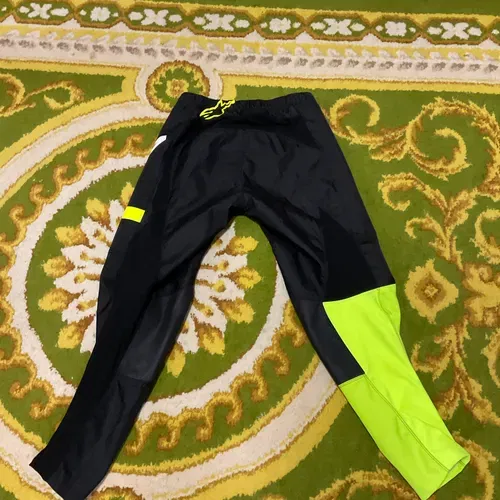 Alpine Stars, Black And Neon Green, Mx Pants